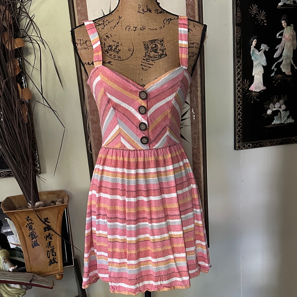 My Michelle Pink and White Striped Mini Dress